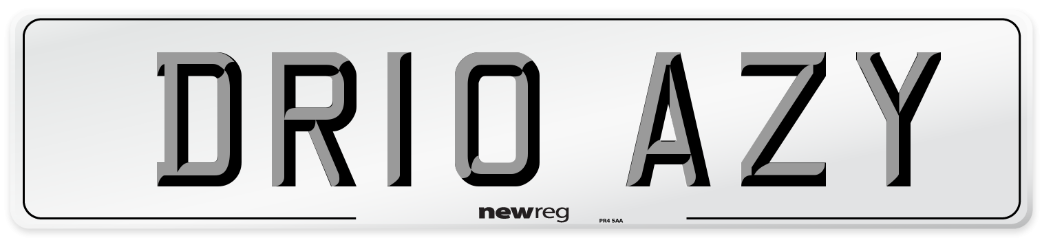 DR10 AZY Number Plate from New Reg